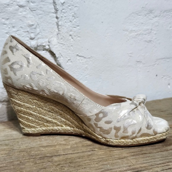Kelly &‎ Katie Espadrille Wedge Open Toe Heels Knot Detail Size 9M Leopard Print - Picture 6 of 11